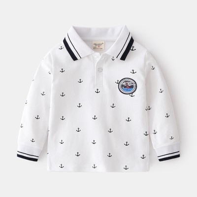 áo POLO dài tay họa tiết cánh buồm cho bé siêu yêu 2021