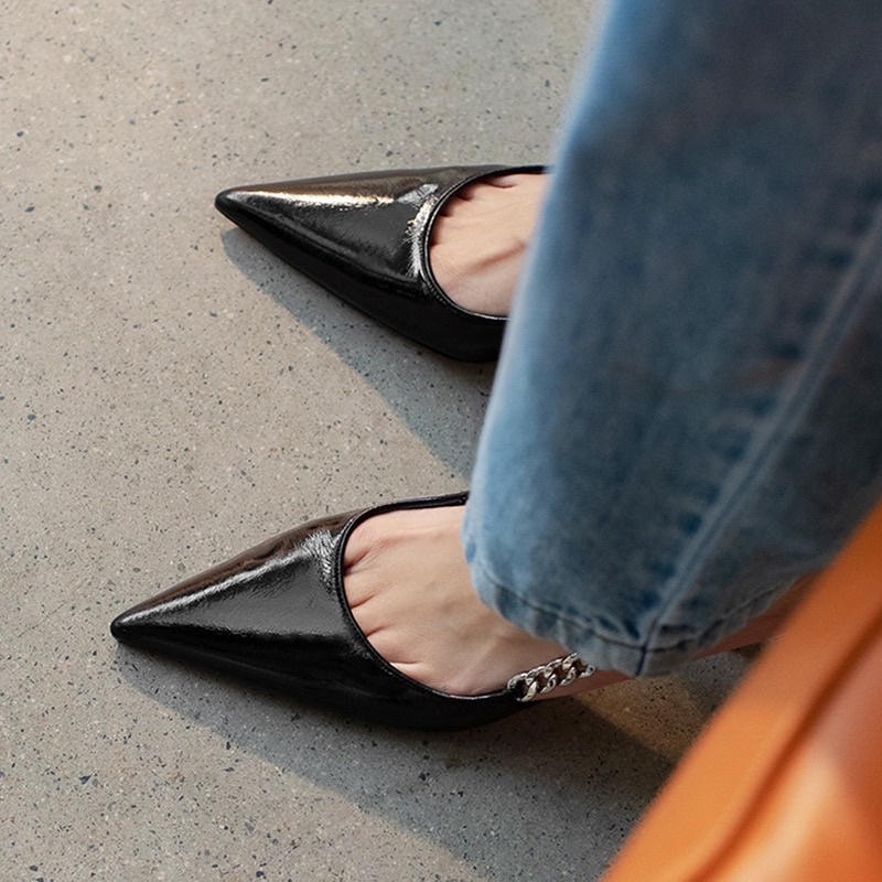 Giày slingback phối xích