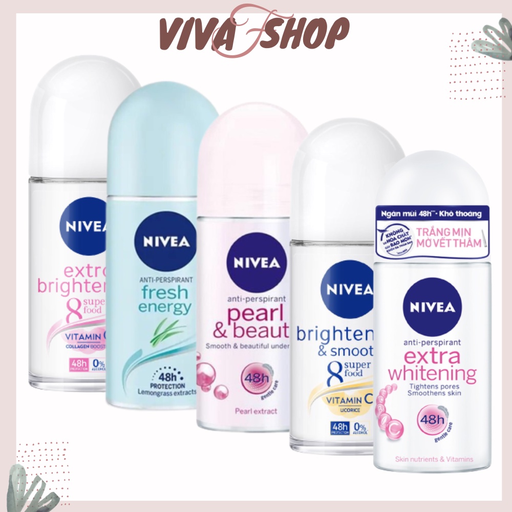Chai lăn nách nữ Nivea 48h 50ml Ngọc trai / trắng da/ nha đam- Lăng nách