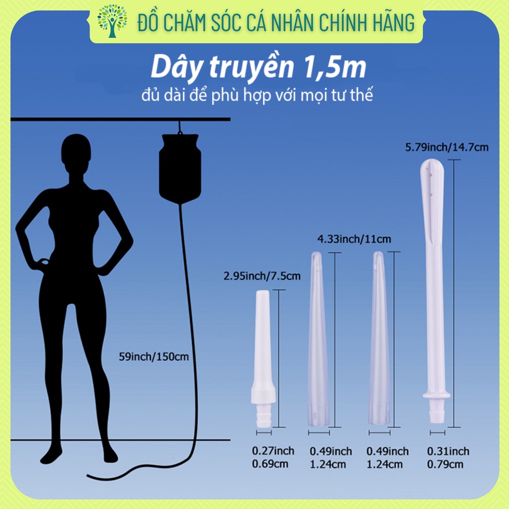 Túi thải độc cà phê, thải độc đại tràng, thụt tháo đại tràng, thụt rửa hậu môn, enema coffee 2l TUI3