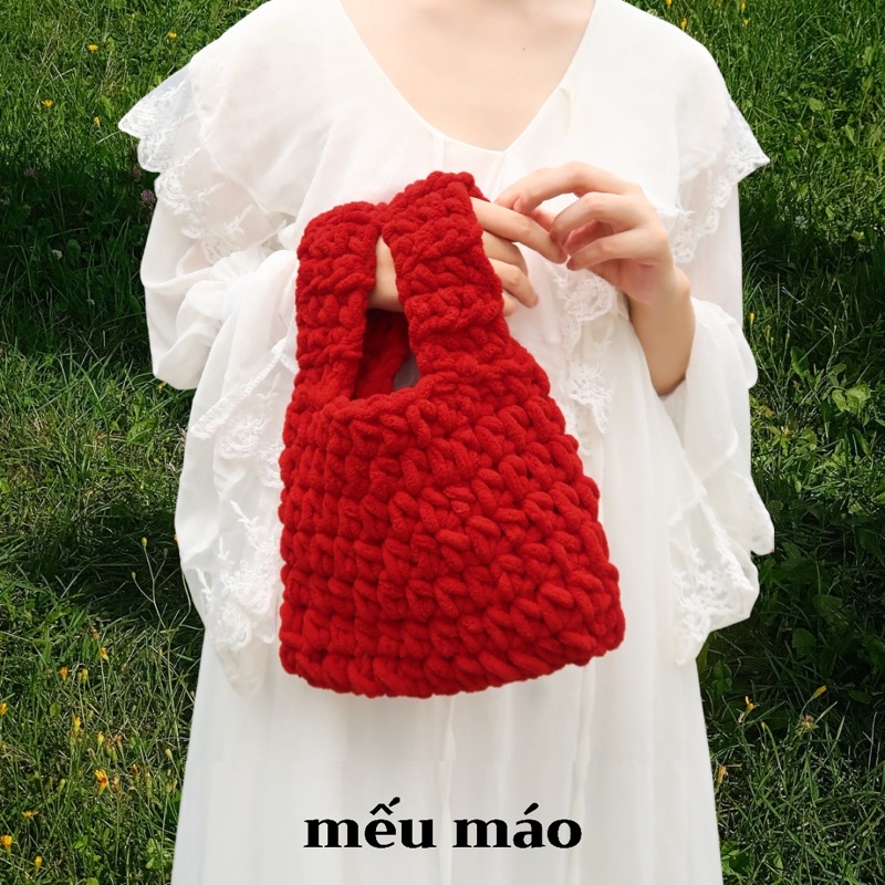 Túi len móc knot bag - crochet by Mếu máo
