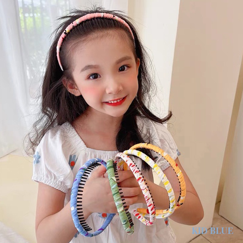 Kẹp Tóc Vải Chống Trượt In Hoa Dễ Thương Cho Bé Gái