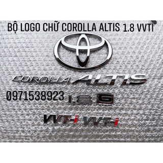 Logo chữ nổi toyota corolla altis 2.0v và 1.8 g dán thân xe.