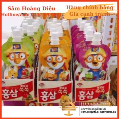 SÂM HOÀNG DIỆU- Hồng sâm 3 vị nho, táo, cam 100ml x 10 gói