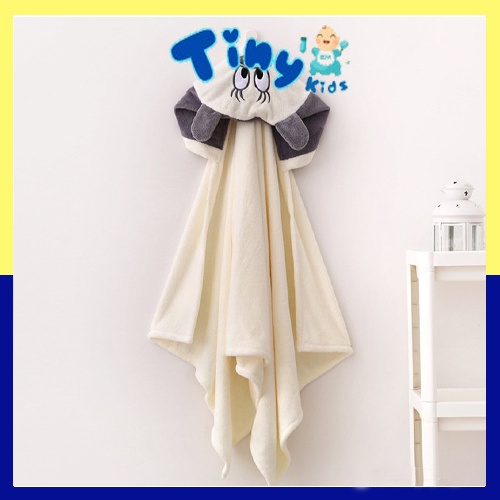 Áo choàng tắm cho bé,khăn tắm có mũ hàn quốc cho bé – Tiny Kids