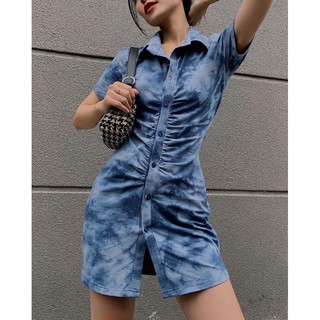 Đầm sơ mi loang - patchy dress