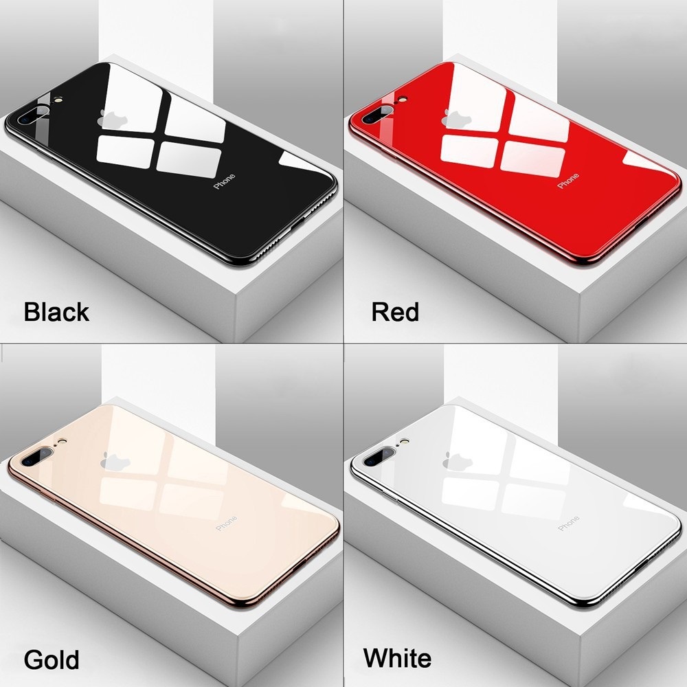 Ốp kính viền dẻo cùng màu với lưng máy IPhone