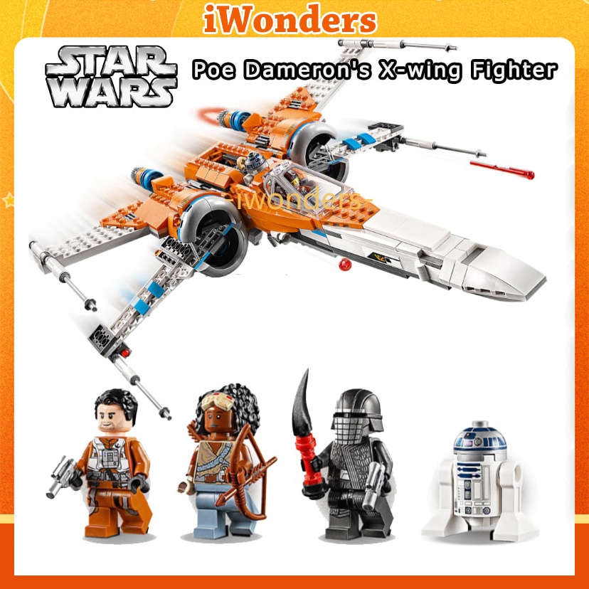 Poe Dameron Của X-Cánh Máy Bay Tiêm Kích Khối Xếp Hình Chiến Tranh Giữa Các Vì Sao Khối Xây Gạch Trẻ Em Tặng 4 Minifigures MOC/75273 Tự Làm Đồ Chơi Kids education toys
