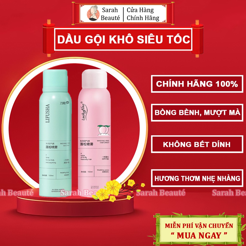 ( Quà tặng kẹo ) Dầu gội khô Spes không dầu, không bết suốt 8 tiếng 150ml, Dầu gội đầu - Sarah Beaute