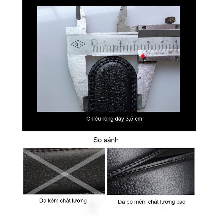 Dây Nịt Thắt Lưng Nam Da Bò Lớp 2 Không Có Khóa Đi Kèm Bền Đẹp 3.5cm DUMBUM DDT100