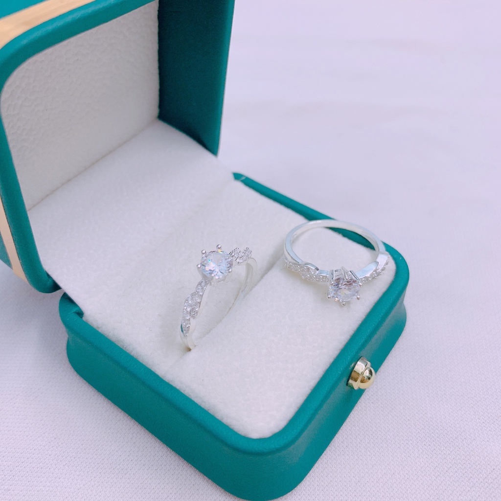Nhẫn nữ bạc thật thân xoắn gắn đá đẹp thời trang - Kho sỉ bạc Nhất Linh