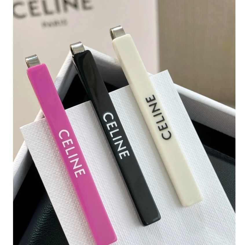 OFF WHITE Set 3 Kẹp Tóc Màu Đen/Hồng/Trắng CE 2022 Thời Trang Hè Cá Tính