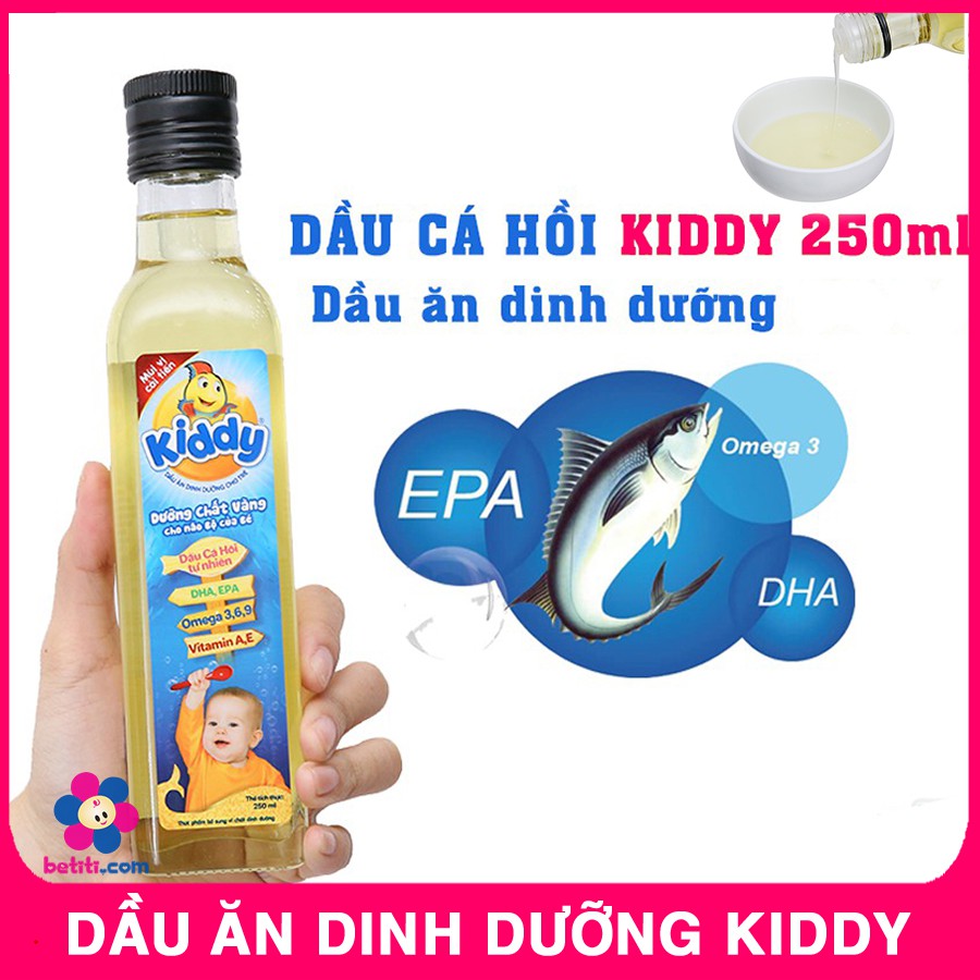 Dầu ăn dinh dưỡng cá hồi kiddy cho bé loại 250ml - date 12 2022 - ảnh sản phẩm 1