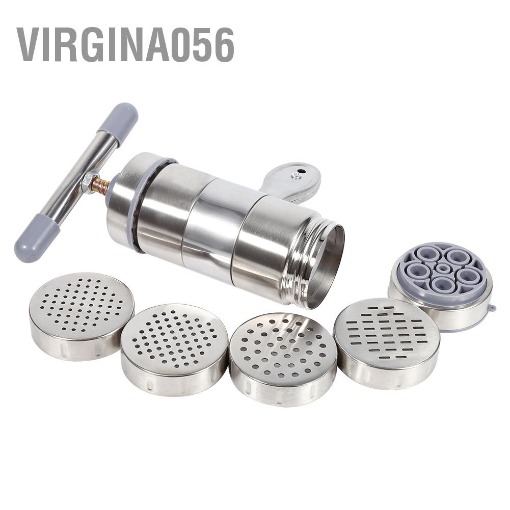 Virgina056 1pc Portable Manual Operated Stainless Steel Pasta Maker Noddle Juicer Pressure Making Machine