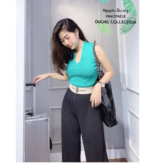Áo len Montoghi cổ U sang chảnh hàng QC (kèm ảnh hàng nhà e chuẩn mẫu dương mặc nhé )