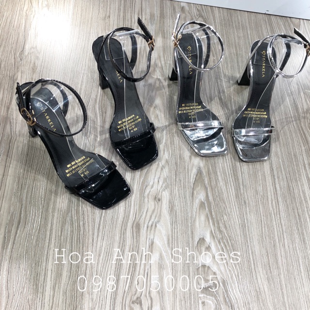 Sandal quai mảnh gót trụ 7p