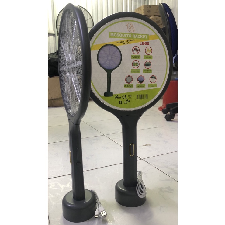 VỢT MUỖI KIÊM ĐÈN BẮT MUỖI CÓ ĐẾ MOSQUITO RACKET L860