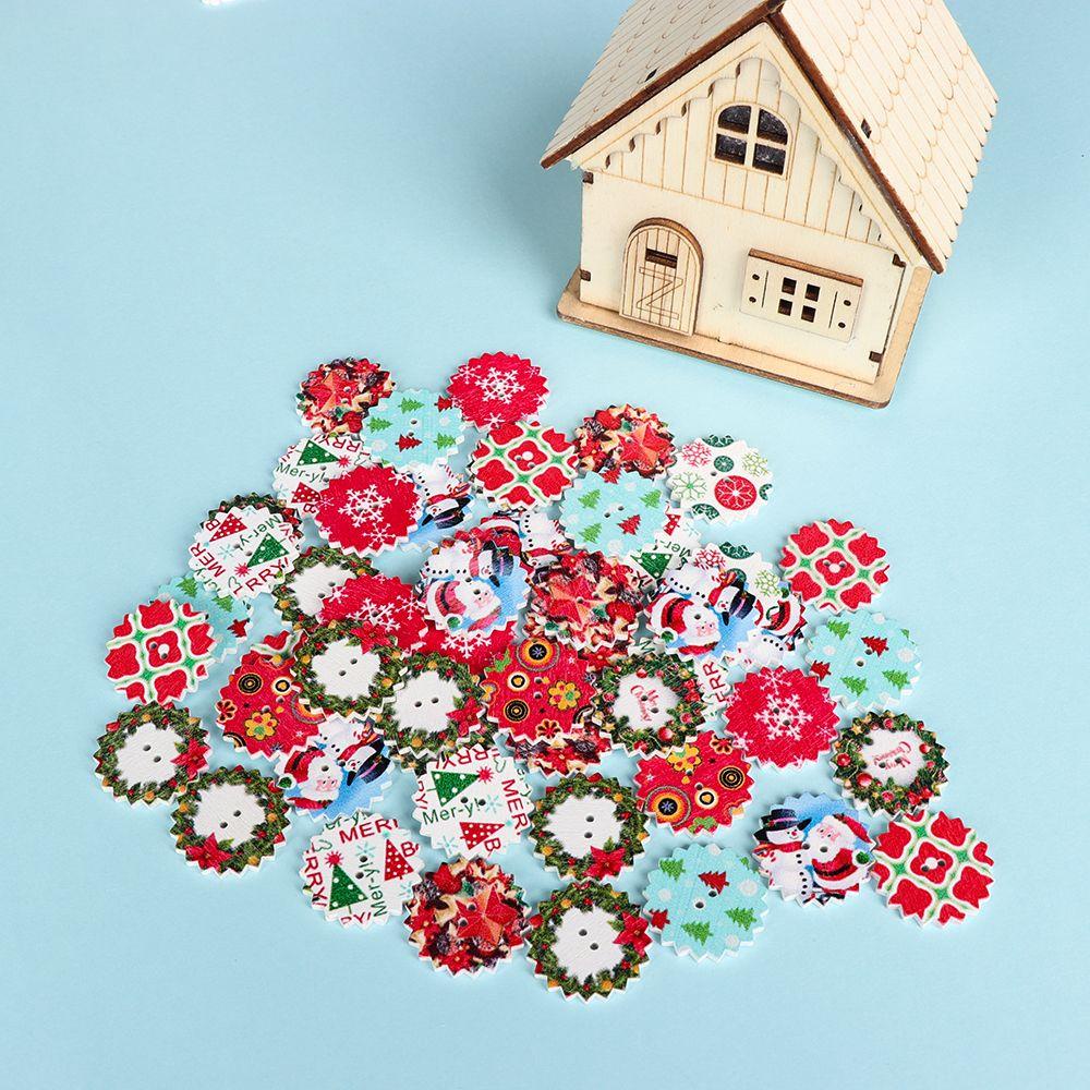 MELODG Set 50 / 50 Nút Áo Bằng Gỗ Làm Đồ Thủ Công Trang Trí Quần Áo