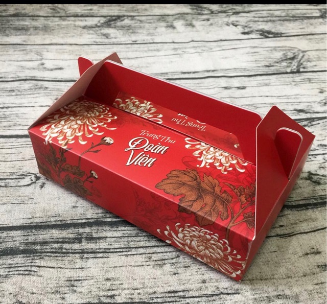 Hộp đựng bánh trung thu tay cầm 6 bánh 50-75g