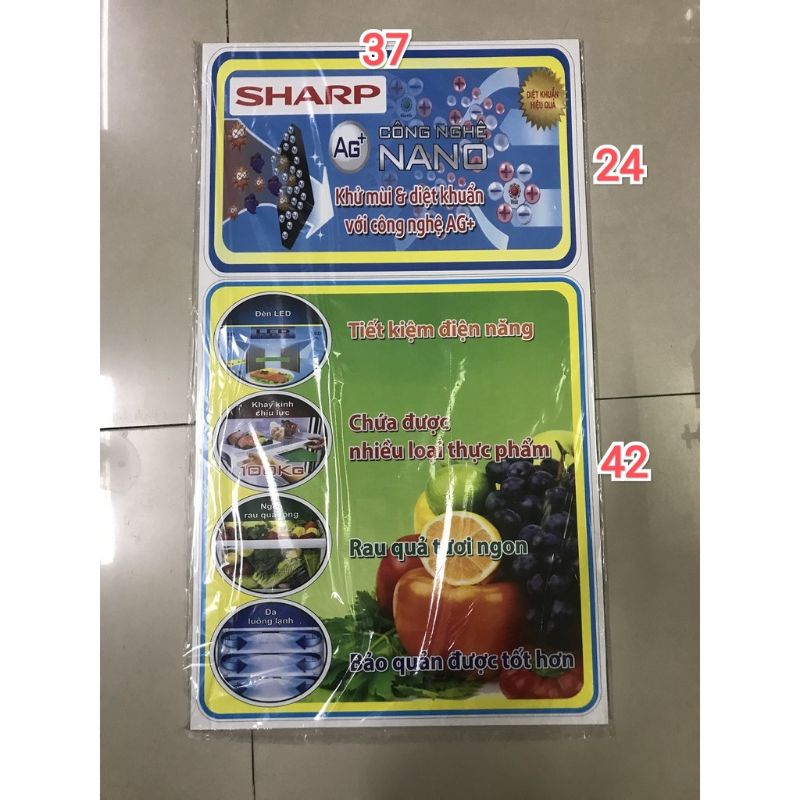 tem dán tủ lạnh Sharp