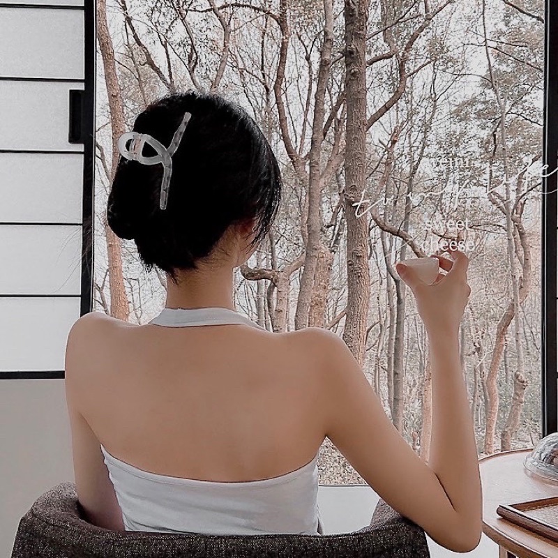 Kẹp Tóc Gắp Chéo Nhám Màu Trong