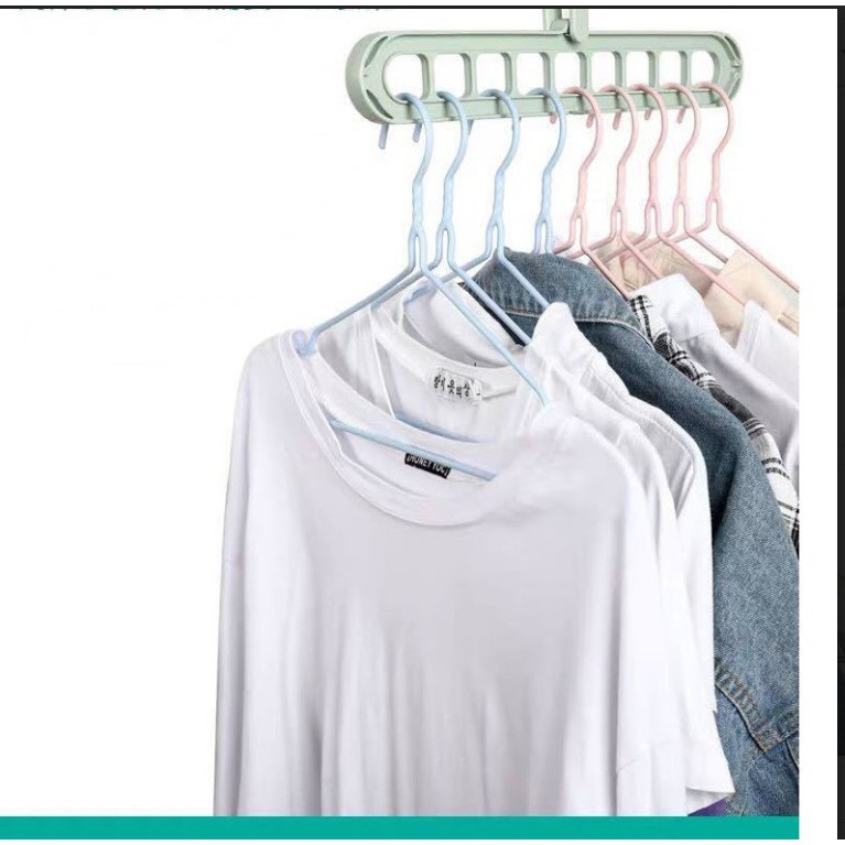 [HÀNG LOẠI I] Móc treo quần áo thông minh 9 lỗ chất liệu nhựa PP bền bỉ  thân thiện với môi trường (Lucio Store)