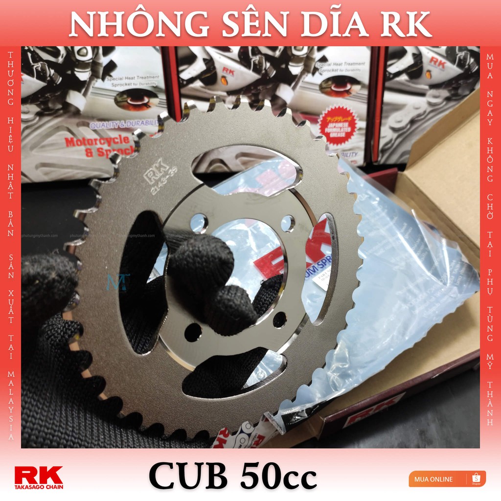 Nhông sên dĩa RK xe cub 50cc thương hiệu Nhật Bản