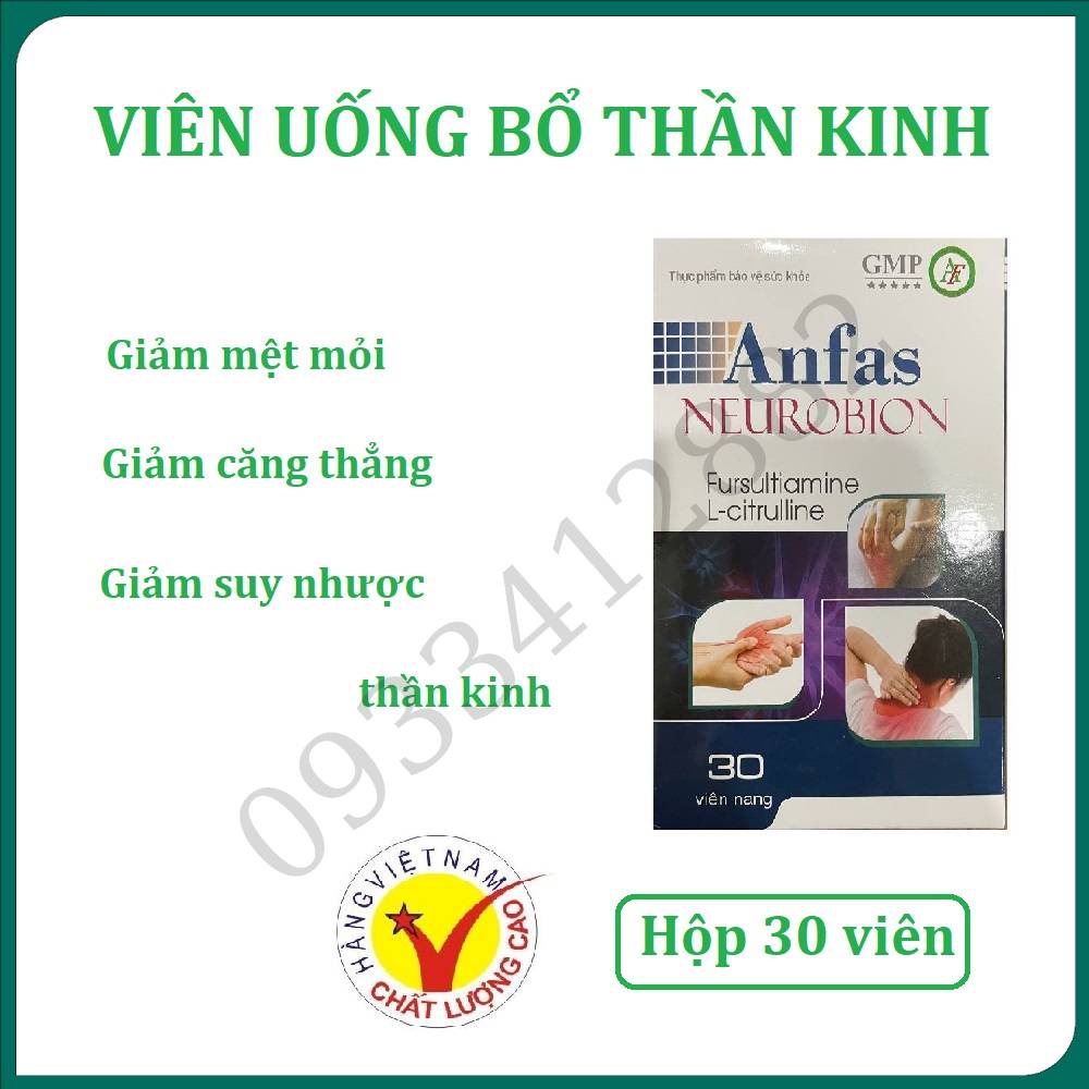 Viên uống bổ thần kinh Anfas Neurobion hộp 30 viên giúp giảm mệt mỏi, căng thẳng hiệu quả