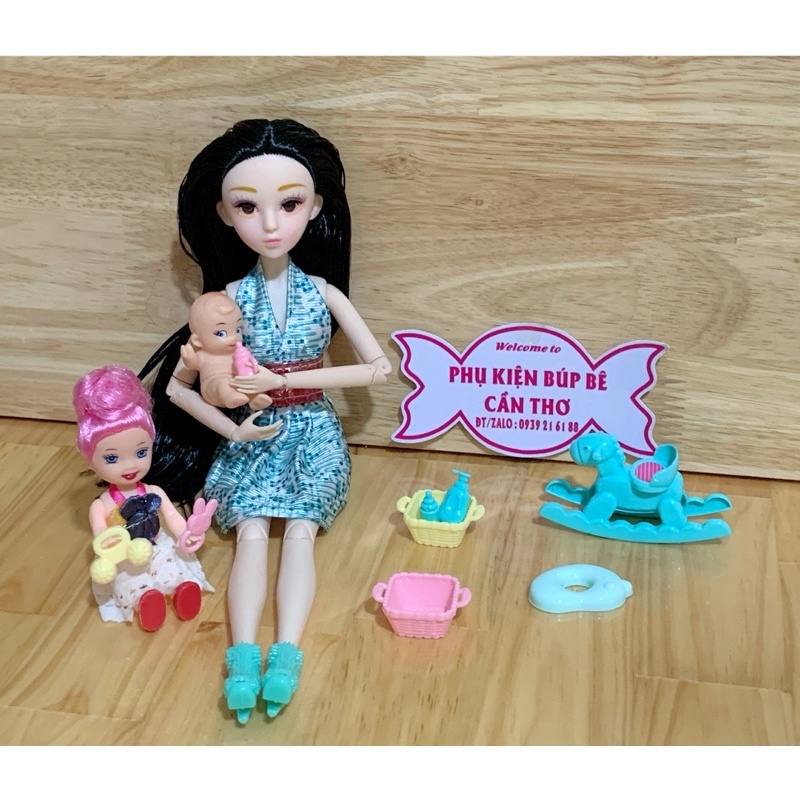 Set 8 phụ kiện em bé sơ sinh cho nhà bup bê