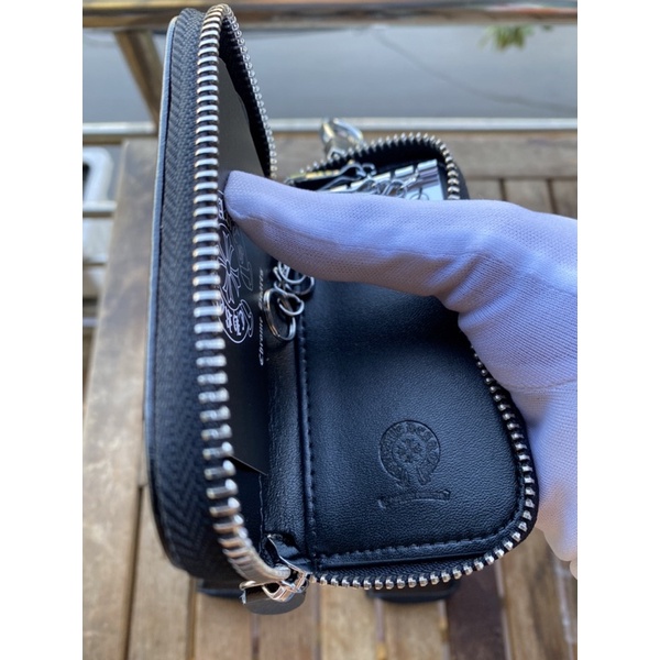Móc ví keychain/móc khoá Chrome Hearts da thật