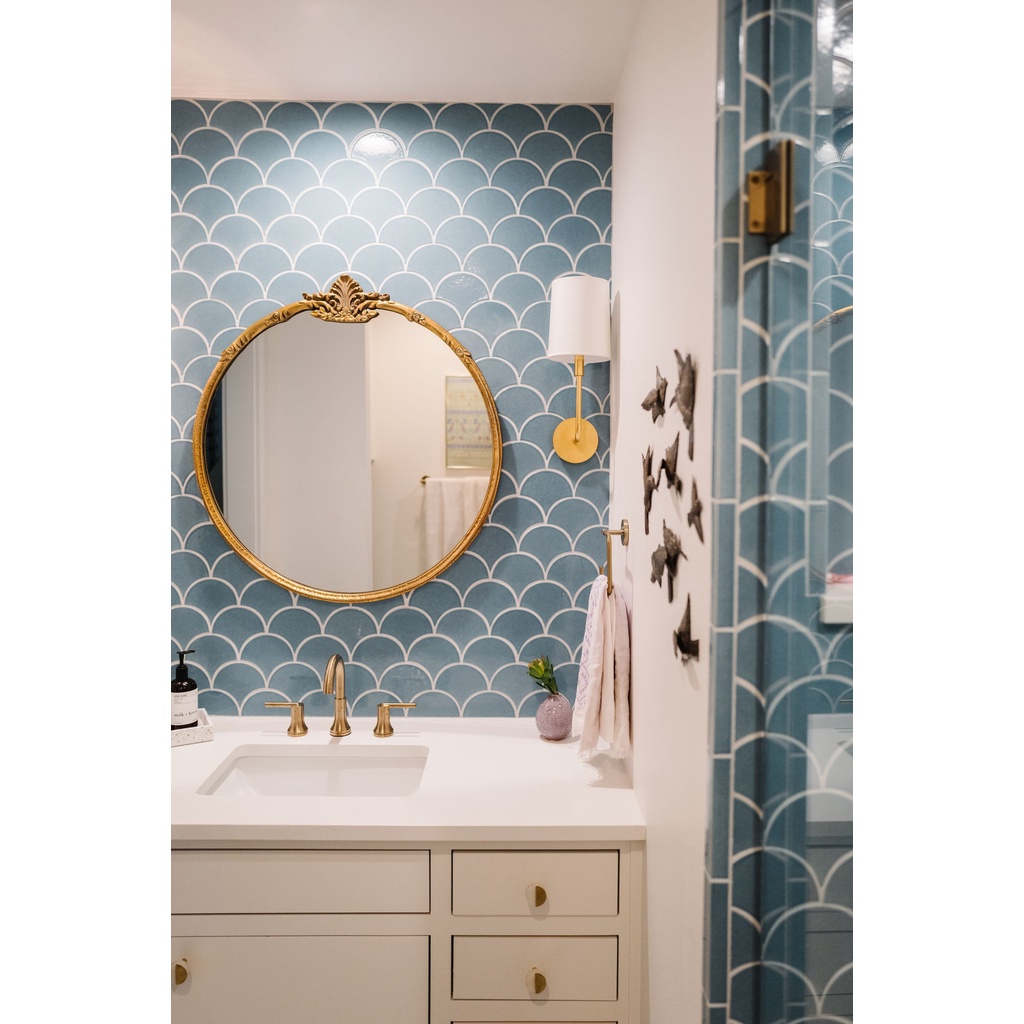 Khổ lớn dài 5m x rộng 60cm - Decal dán nhà tắm mẫu vây cá - Không thấm nước - HN Decor