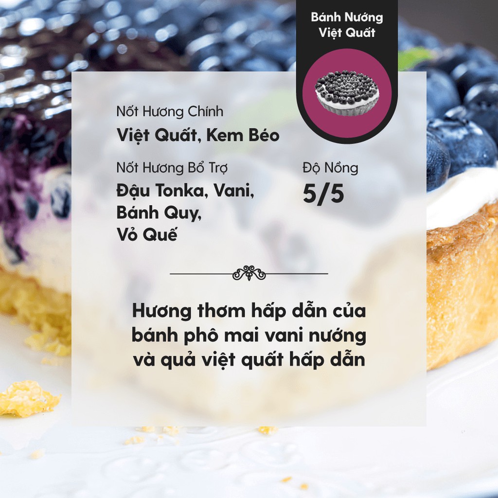 Tinh Dầu Phối Hương Blueberry Tart (Ngọt Chua Bánh) Làm Nến Thơm, Xông Thơm Phòng HENY GARDEN