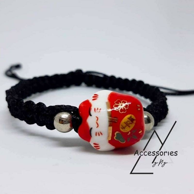 Vòng tay handmade mèo may mắn, vòng mèo thần tài, mèo Maneki Neko