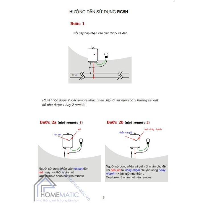 Công Tắc Điều Khiển Từ Xa Cho Máng Đèn TPE RC5H [Giá tốt]