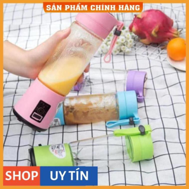 Máy Xay Sinh Tố Cầm Tay Mini - Sạc Pin Tích Điện - Loại 6 Lưỡi Dao Cao Cấp