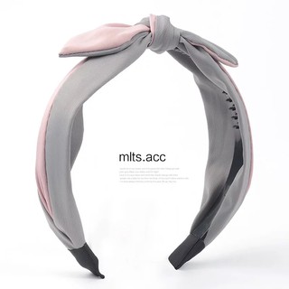 Băng đô turban kiểu Hàn Quốc phối hai màu và nơ
