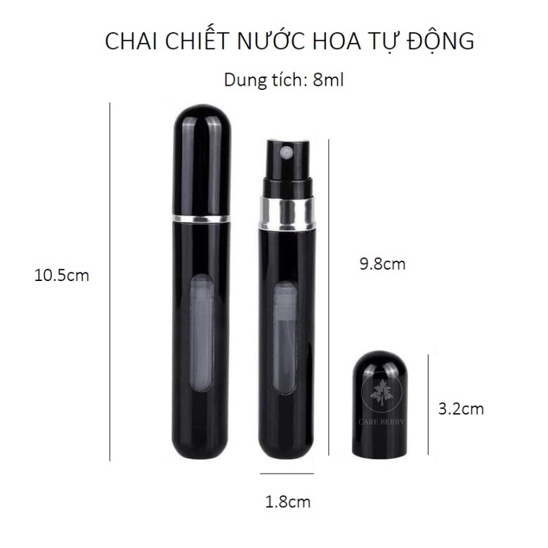 Lọ chiết, chai chiết nước hoa tự động, ống đựng nước hoa chiết đáy trực tiếp dạng xịt mini loại 8ml