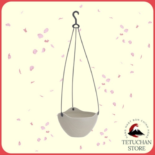 Chậu hoa màu trắng có dây treo 20cm YAMADA Nhật Bản - Tetuchan Store