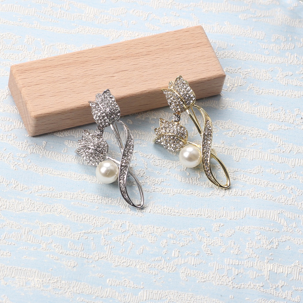 Trâm Cài Áo Hình Hoa Tulip Đính Đá Thời Trang Cao Cấp Cho Nữ