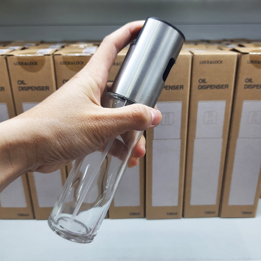 Bình xịt phun sương  thủy tinh Lock&amp;Lock 100ml CKO109 (xịt khoáng, xịt dưỡng da, xịt thơm, xịt tinh dầu..)