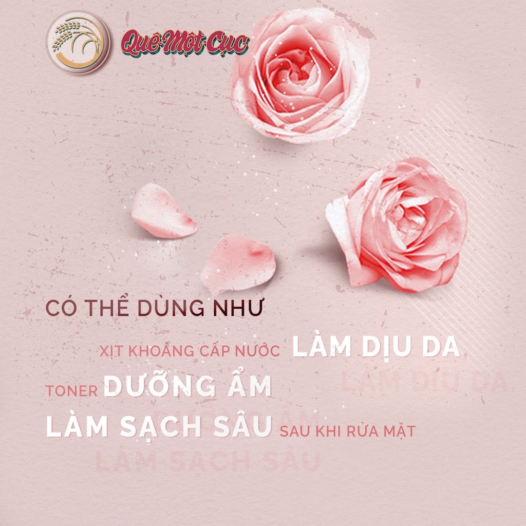 Nước hoa hồng hữu cơ , toner dưỡng ẩm, giảm thâm QUÊ MỘT CỤC 100ml handmade)
