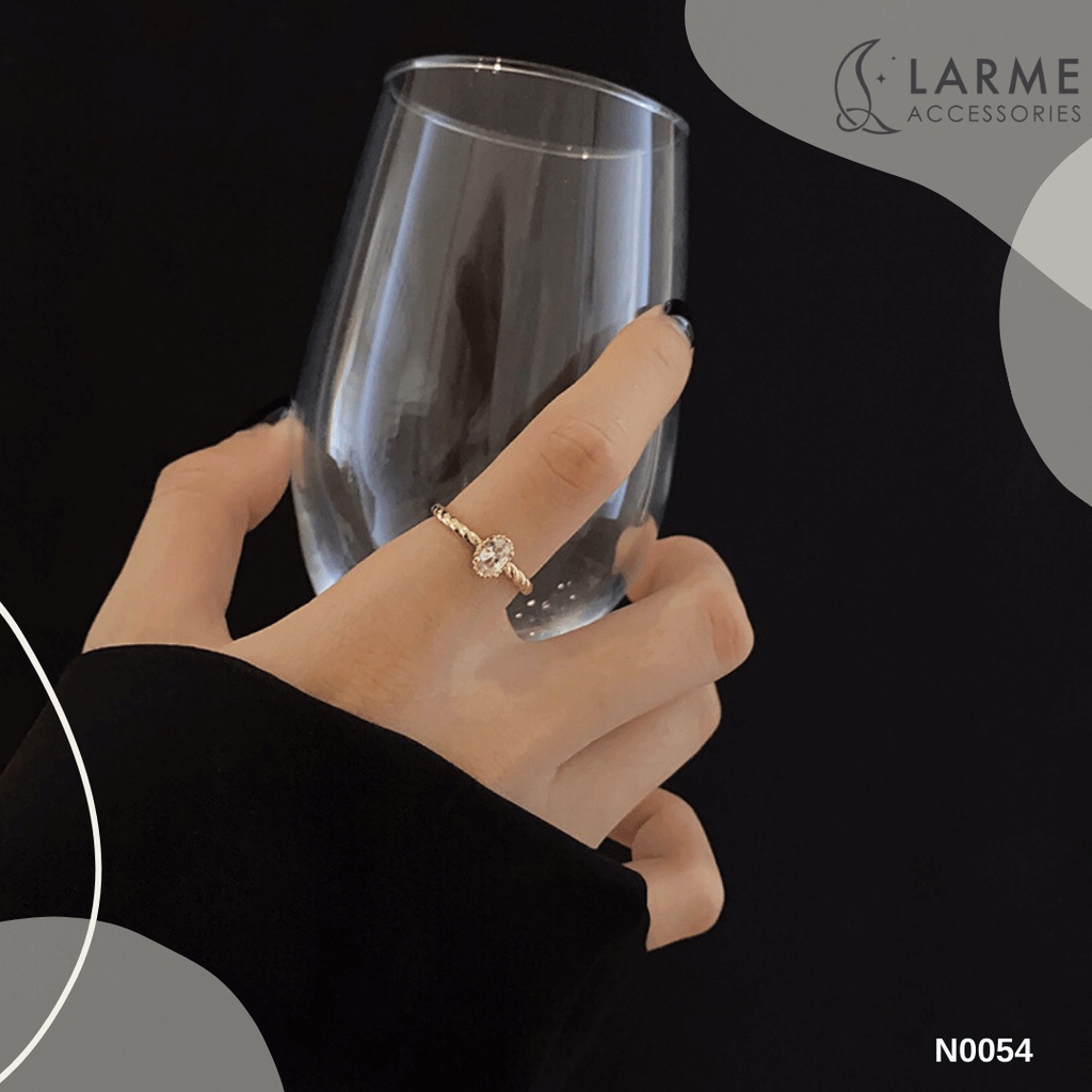 Nhẫn nữ freesize mặt đá tròn sang trọng Larme accessories - N0054