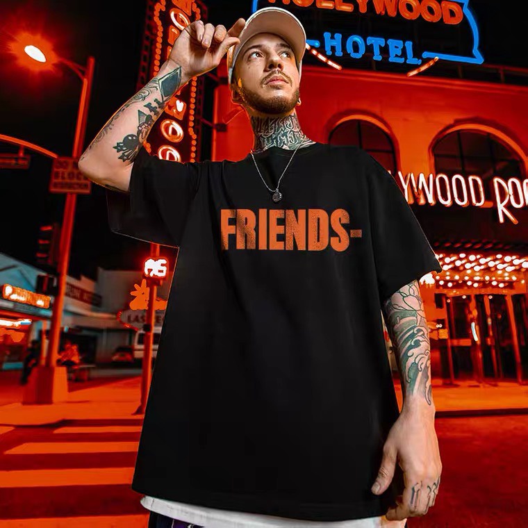 Áo Thun V FRIENDS Tay Lỡ Chất 100% Cotton Cao Cấp Form Rộng Đẹp Unisex Mặc Đôi Mặc Cặp Cho Nam Nữ