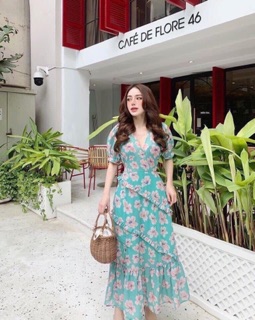 ĐẦM MAXI VOAN HOA NHẤN BÈO