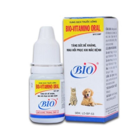 [Giá Rẻ] [NEW][CHÍNH HÃNG] Bio- Vitamino Oral 10ml dạng uống cho chó mèo