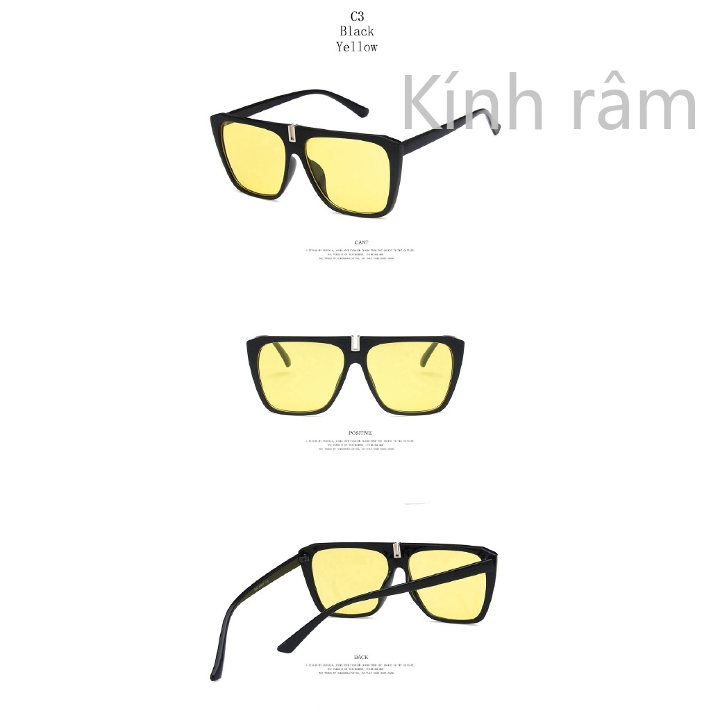 Kính mát nữ gọng vuông cổ điển chống tia UV400