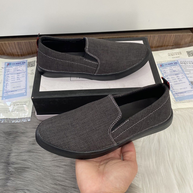 Giầy lười vải xám nam kèm video | BigBuy360 - bigbuy360.vn