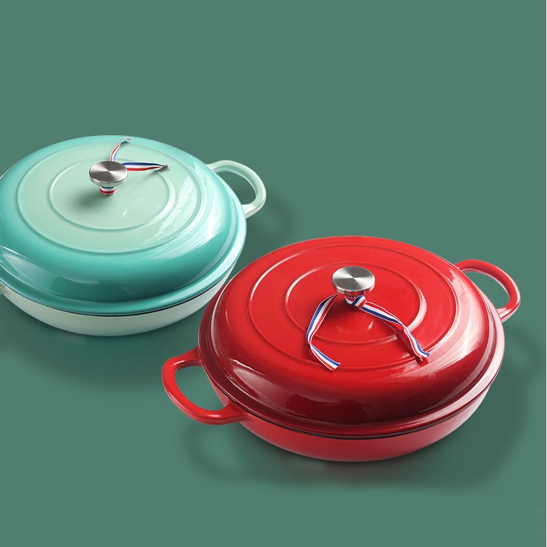 Nồi Chảo Gang Phủ Gốm Tráng Men Cao Cấp CROFTON Aldi Đức Size 30cm 5Quart 4.4 Lít Dutch Oven Dùng Được Bếp Từ