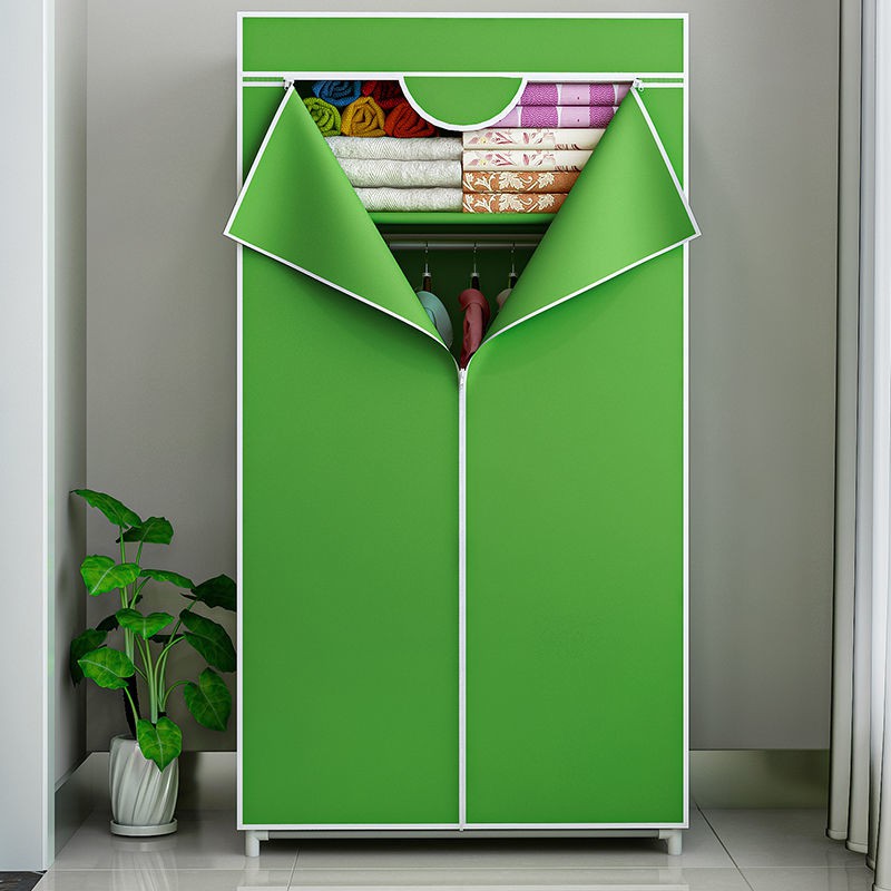Phòng cho thuê Tủ quần áo đơn giản bằng vải bụi Khung thép chịu lực Kết hợp đựng Giá để đồ Ký túc xá sinh viên