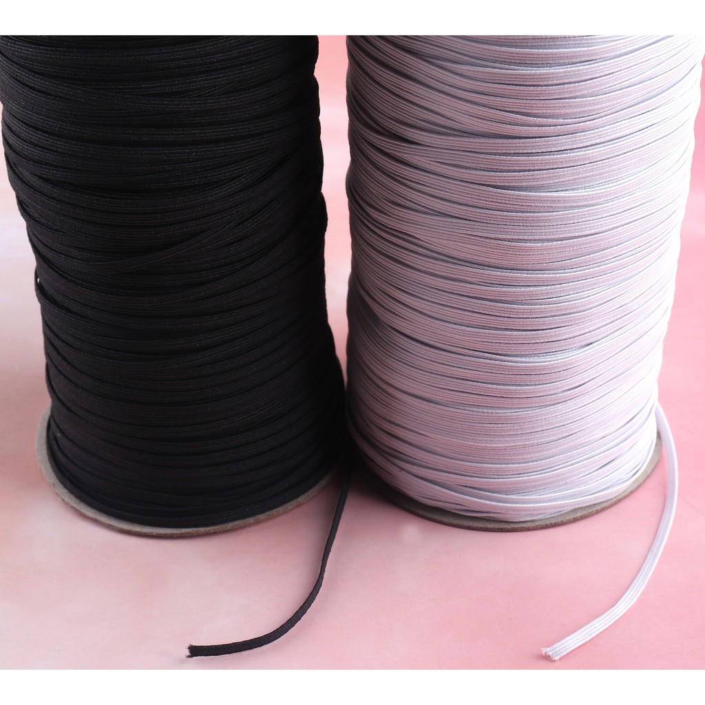 Dây Thun Co Giãn 3mm Màu Trắng Đen Chuyên Dụng Cho May Quần Áo DIY
